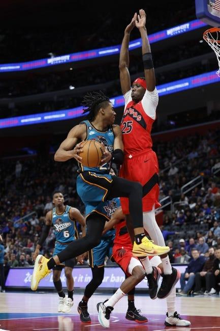 底特律活塞队对阵多伦多猛龙队 3/24/23 - NBA推荐和预测